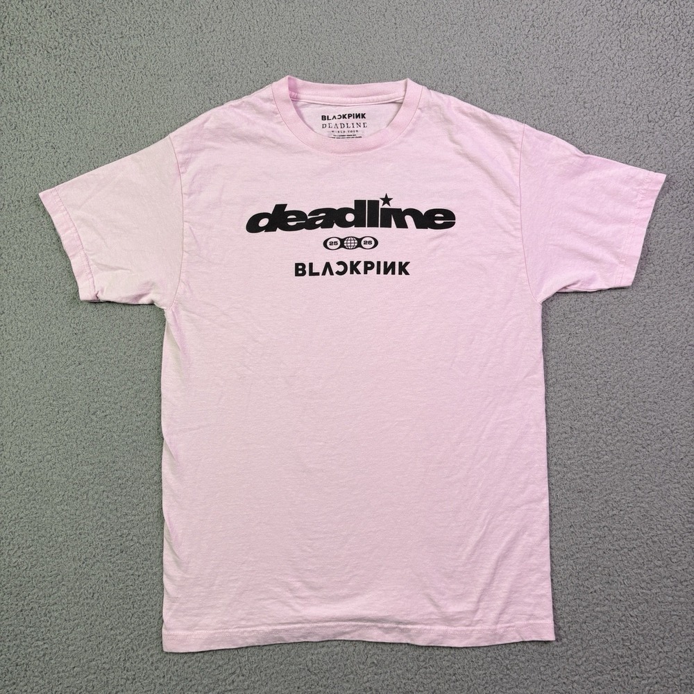 Blackpink Deadline Shirt Mens Large Pink World Tour Merch Short Sleeve KPOP